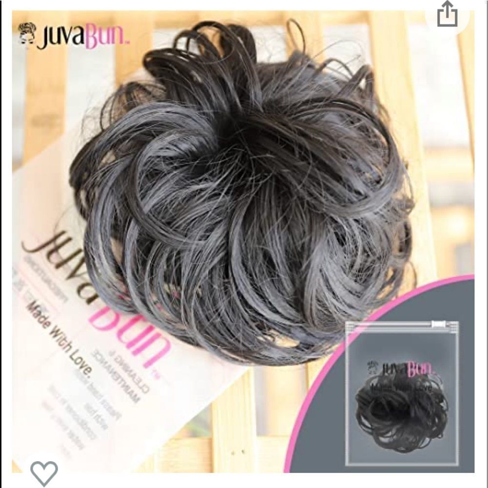 NEW JuvaBun Fake False Hair Bun Jet Black